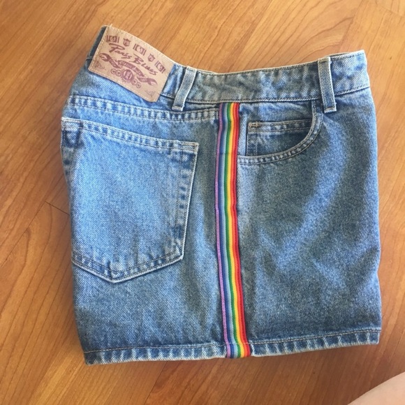 Pants - 🌈 VINTAGE HIGH WAIST RAINBOW DENIM